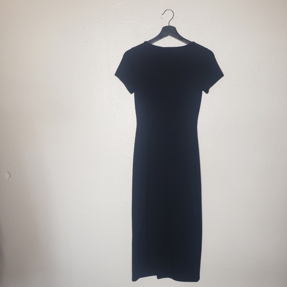 NWOT Halara Ribbed Short Sleeve Button Front Midi Dress - Picture 4 of 6